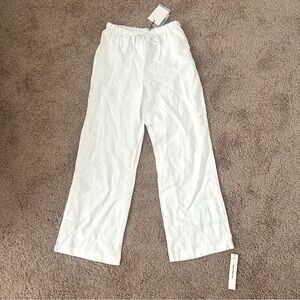 NEW Reformation Olina Linen Pant White Size XSP
